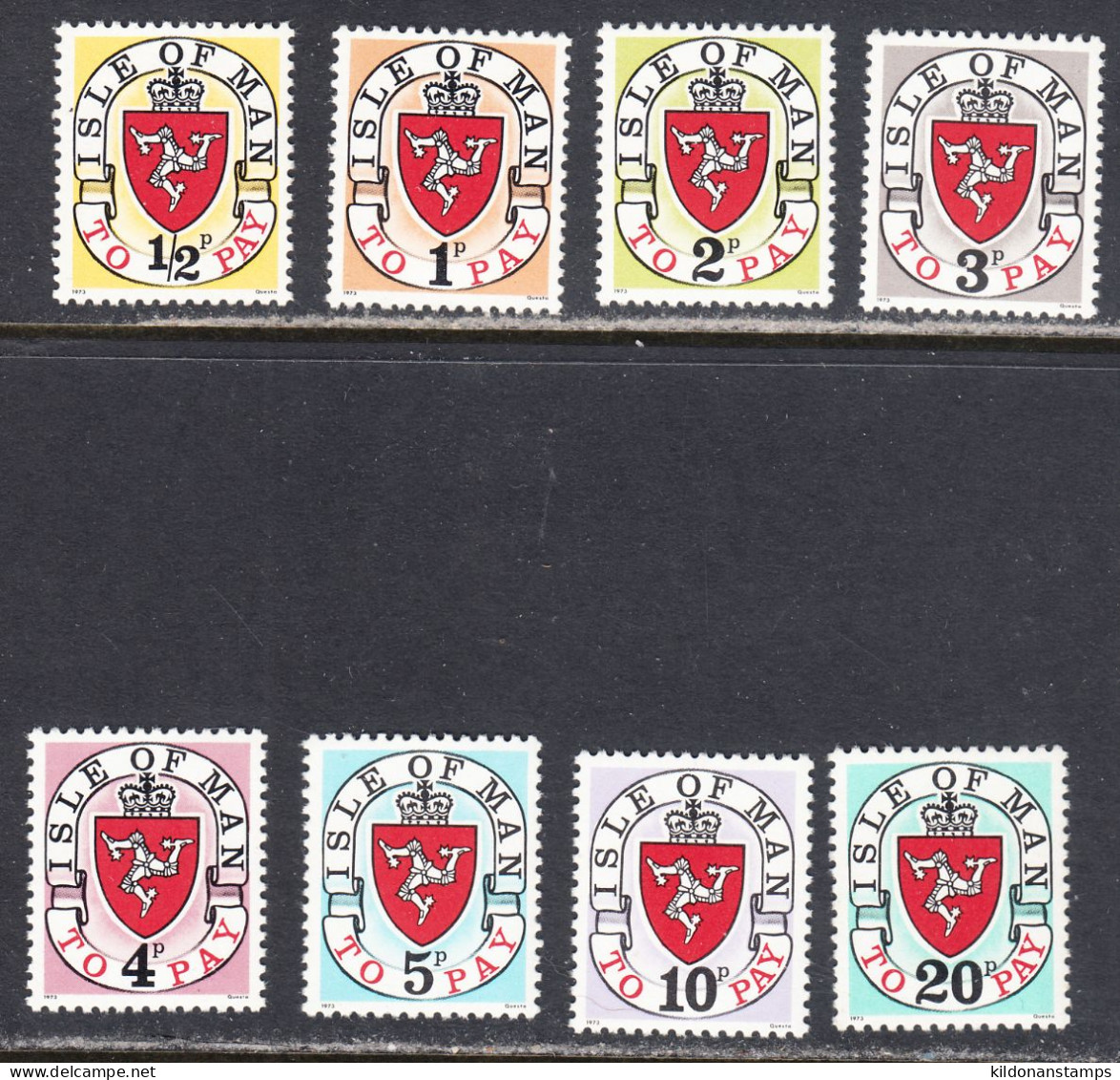 Isle Of Man 1973 Postage Due, Mint Mounted, Sc# , SG D1-D8 - Man (Insel)