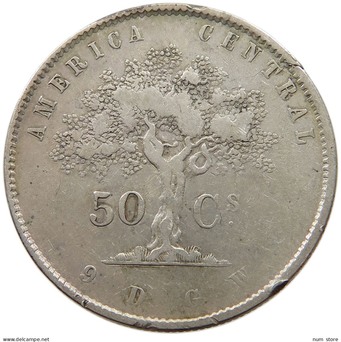 COSTA RICA 50 CENTAVOS 1865  #t064 0269 - Costa Rica