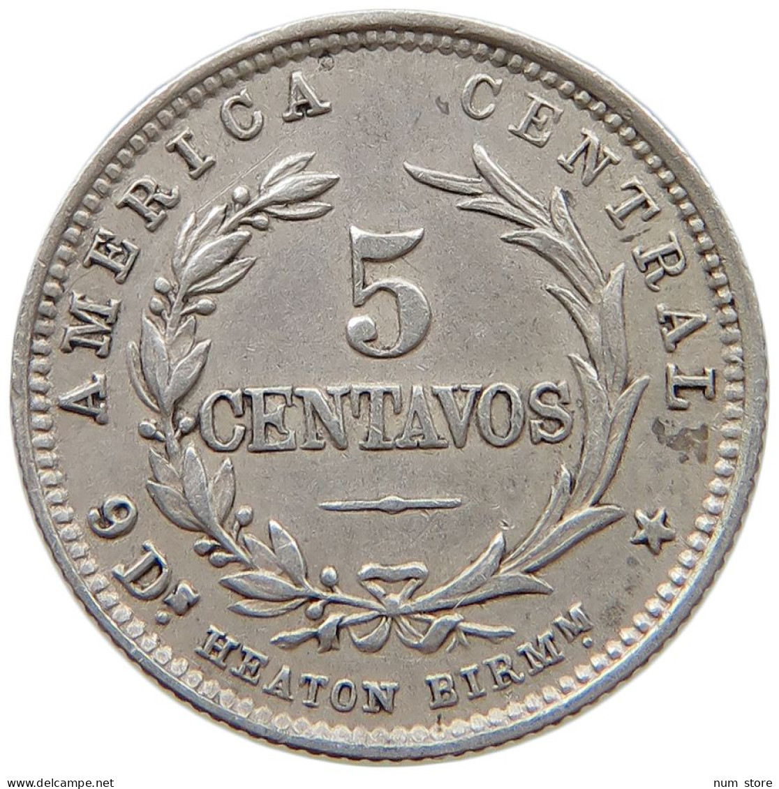 COSTA RICA 5 CENTAVOS 1890  #t133 0269 - Costa Rica