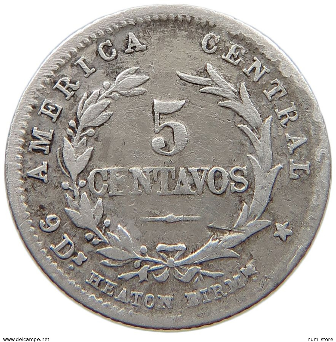 COSTA RICA 5 CENTAVOS 1890  #t133 0271 - Costa Rica