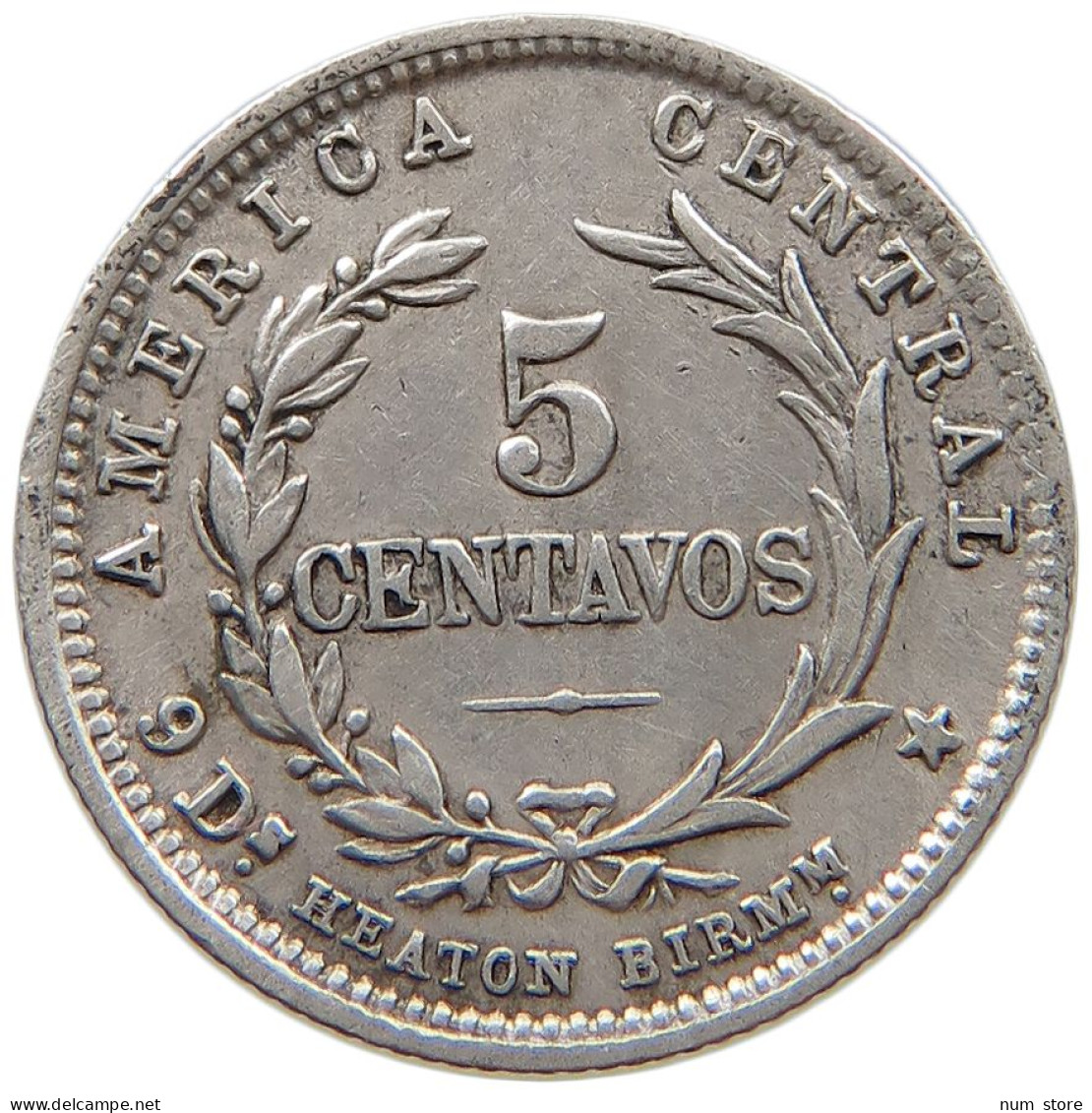 COSTA RICA 5 CENTAVOS 1890  #t133 0267 - Costa Rica