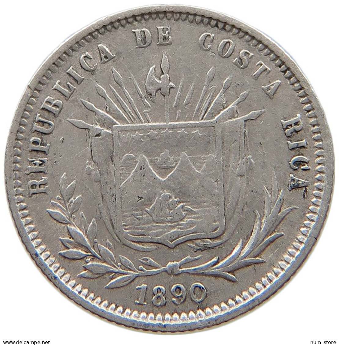 COSTA RICA 5 CENTAVOS 1890  #t133 0267 - Costa Rica