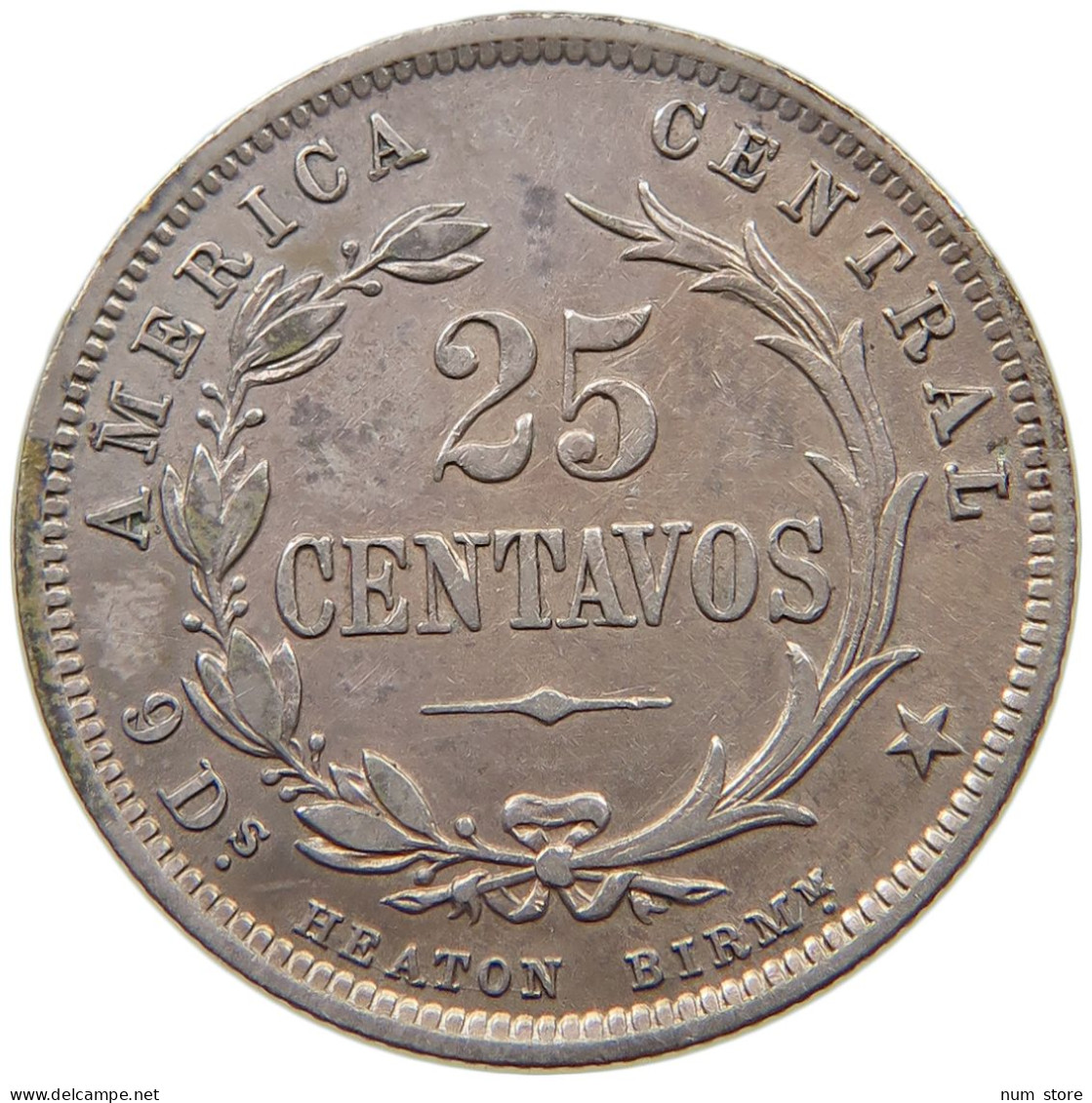 COSTA RICA 25 CENTAVOS 1892  #t135 0037 - Costa Rica