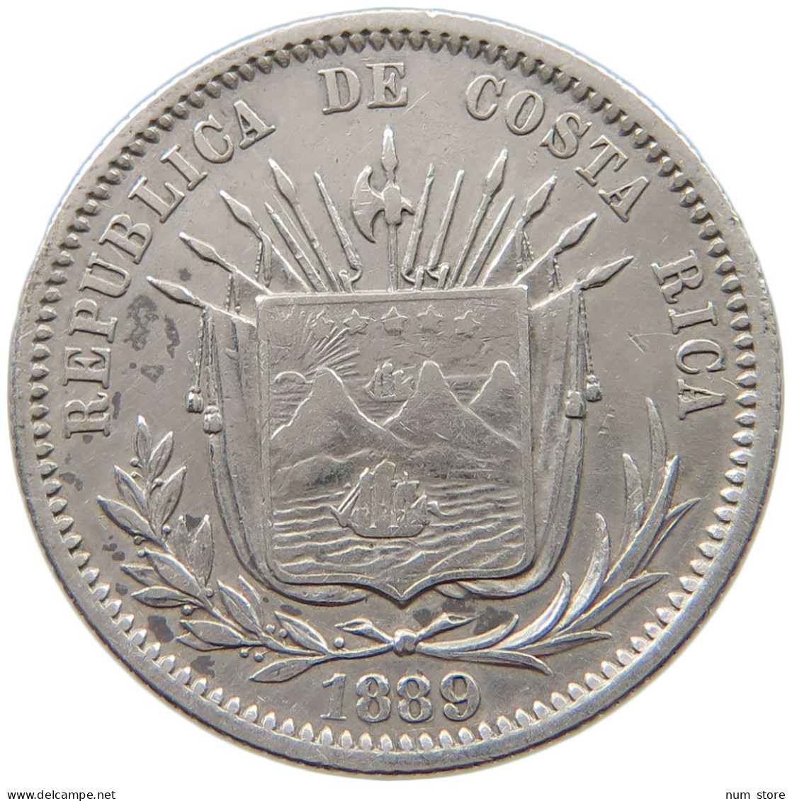 COSTA RICA 25 CENTAVOS 1889  #t122 0179 - Costa Rica