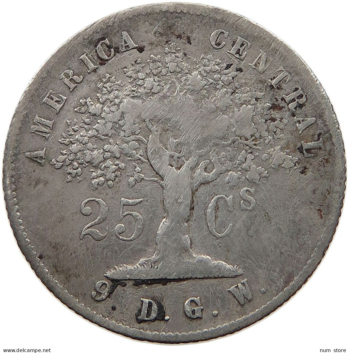 COSTA RICA 25 CENTAVOS 1875 RARE #t063 0267 - Costa Rica