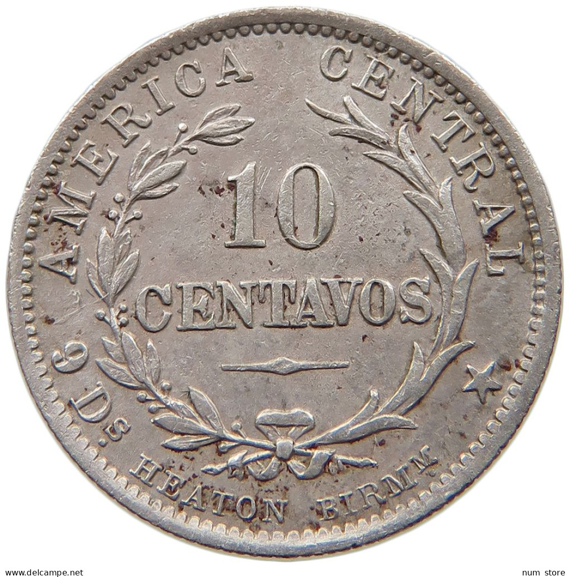 COSTA RICA 10 CENTAVOS 1890  #t135 0071 - Costa Rica