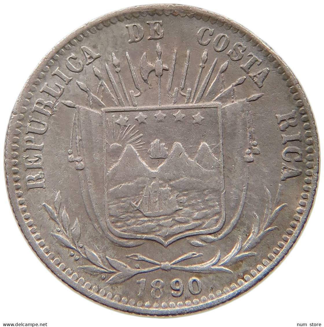 COSTA RICA 10 CENTAVOS 1890  #t135 0071 - Costa Rica