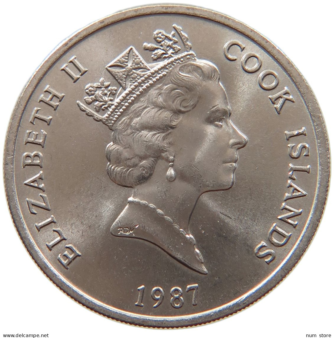 COOK ISLANDS 20 CENTS 1987 Elizabeth II. (1952-2022) #s026 0081 - Cookeilanden