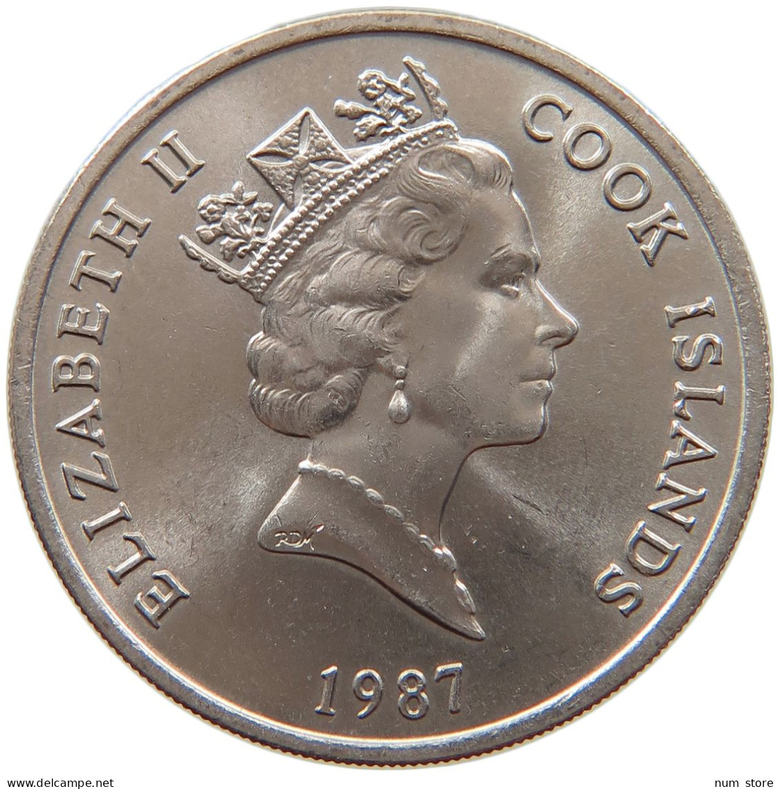 COOK ISLANDS 20 CENTS 1987 Elizabeth II. (1952-2022) #s026 0081 - Cookinseln
