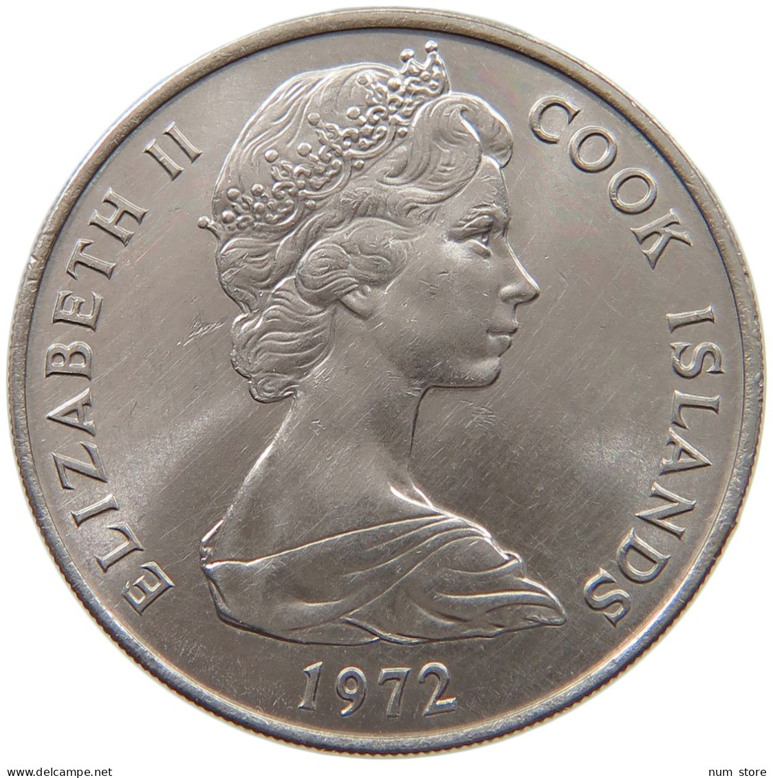 COOK ISLANDS 20 CENTS 1972 Elizabeth II. (1952-2022) #a053 0875 - Cook Islands