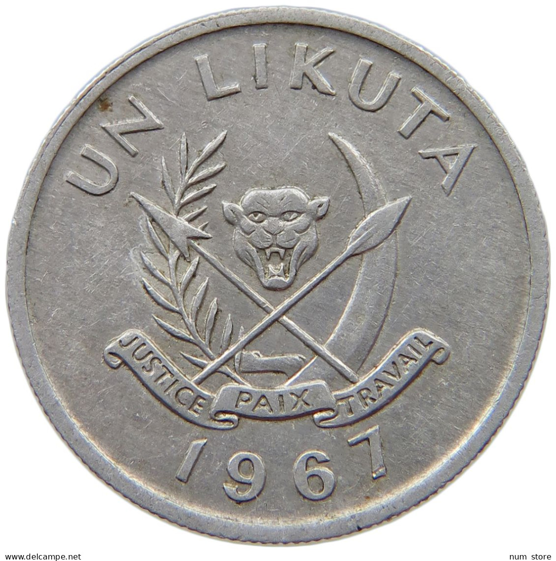 CONGO LIKUTA 1967  #s074 0143 - Kongo - Zaire (Dem. Republik, 1964-70)