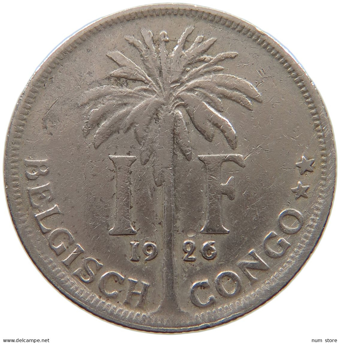 CONGO BELGIAN FRANC 1926  #a061 0041 - 1910-1934: Alberto I