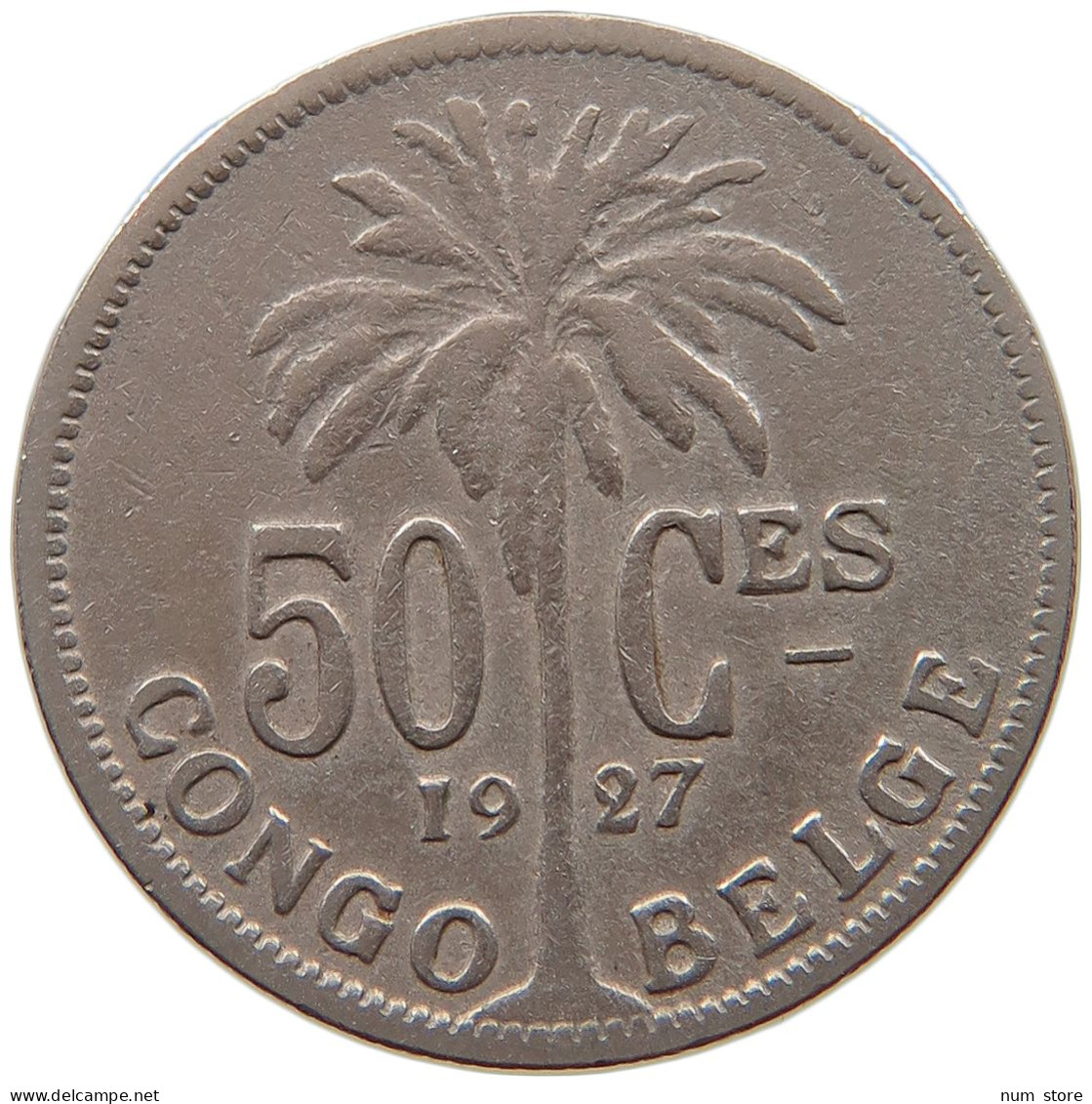 CONGO BELGIAN 50 CENTIMES 1927  #a061 0075 - 1910-1934: Albert I