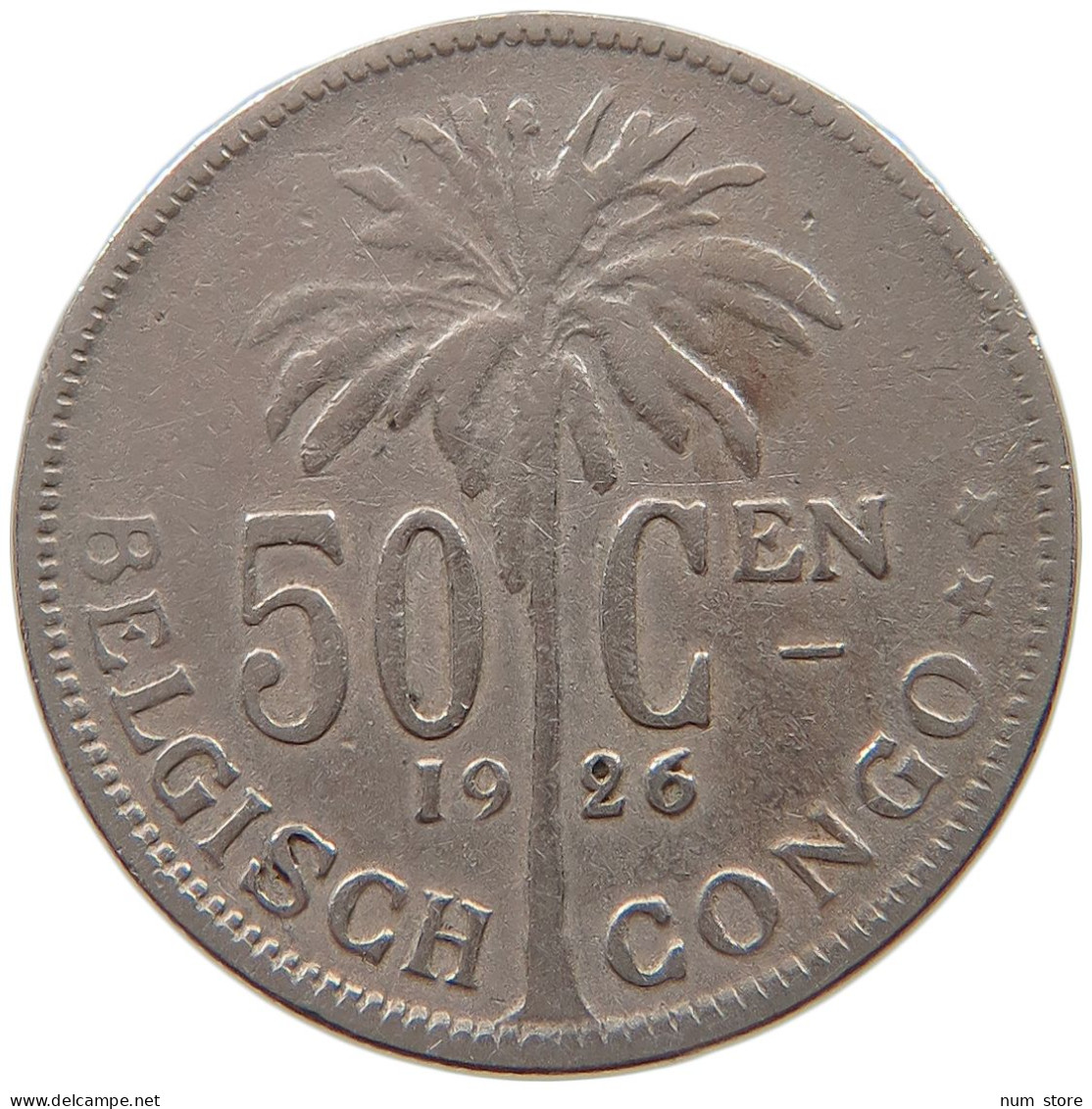 CONGO BELGIAN 50 CENTIMES 1926  #a061 0131 - 1910-1934: Albert I