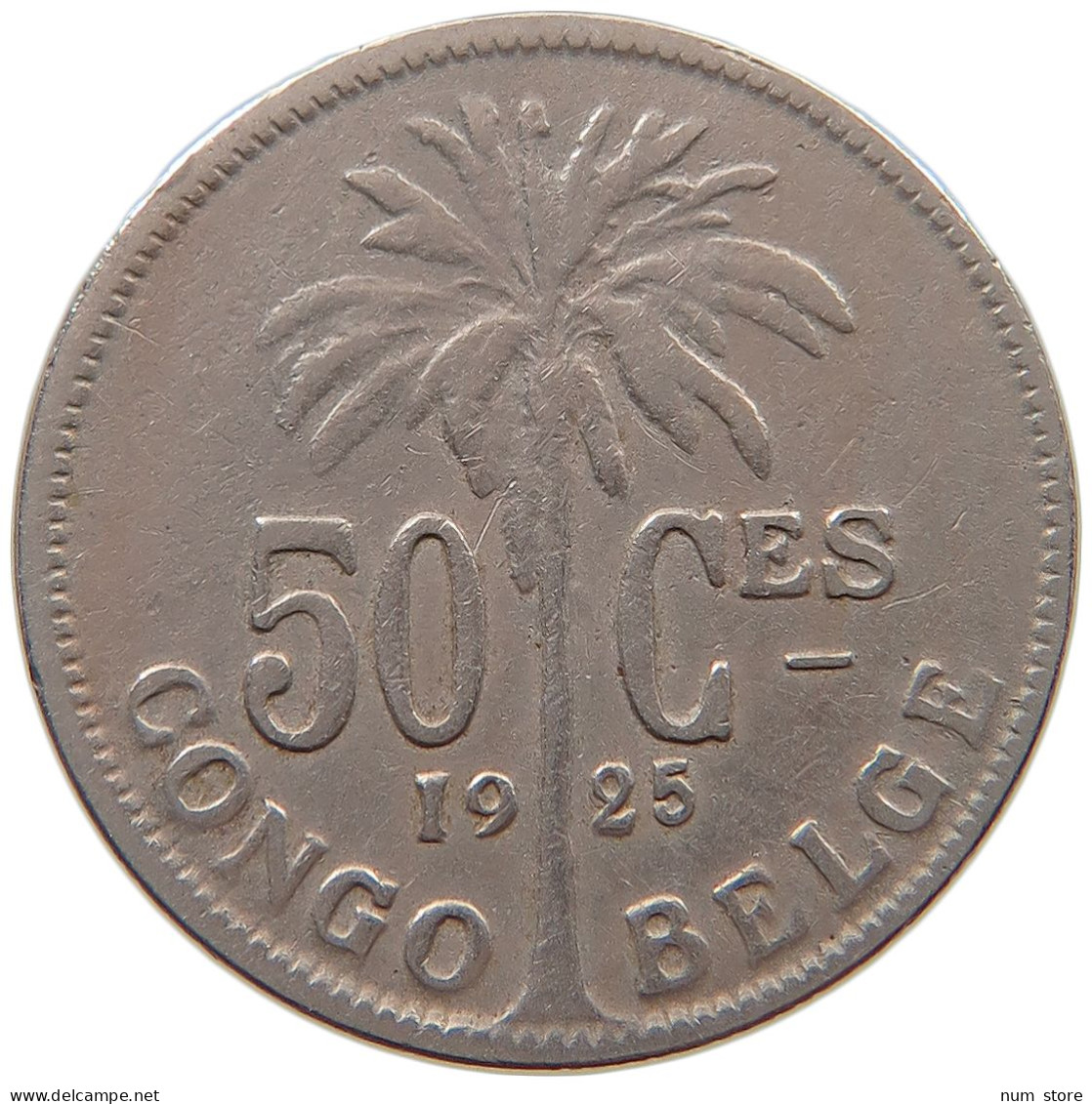 CONGO BELGIAN 50 CENTIMES 1925  #a061 0123 - 1910-1934: Albert I.