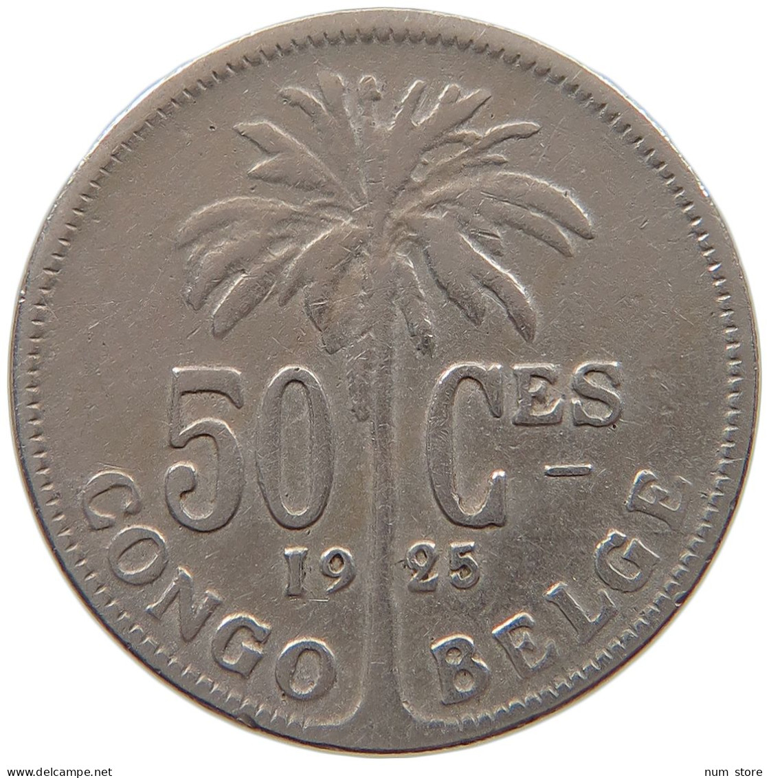 CONGO BELGIAN 50 CENTIMES 1925  #a061 0117 - 1910-1934: Alberto I