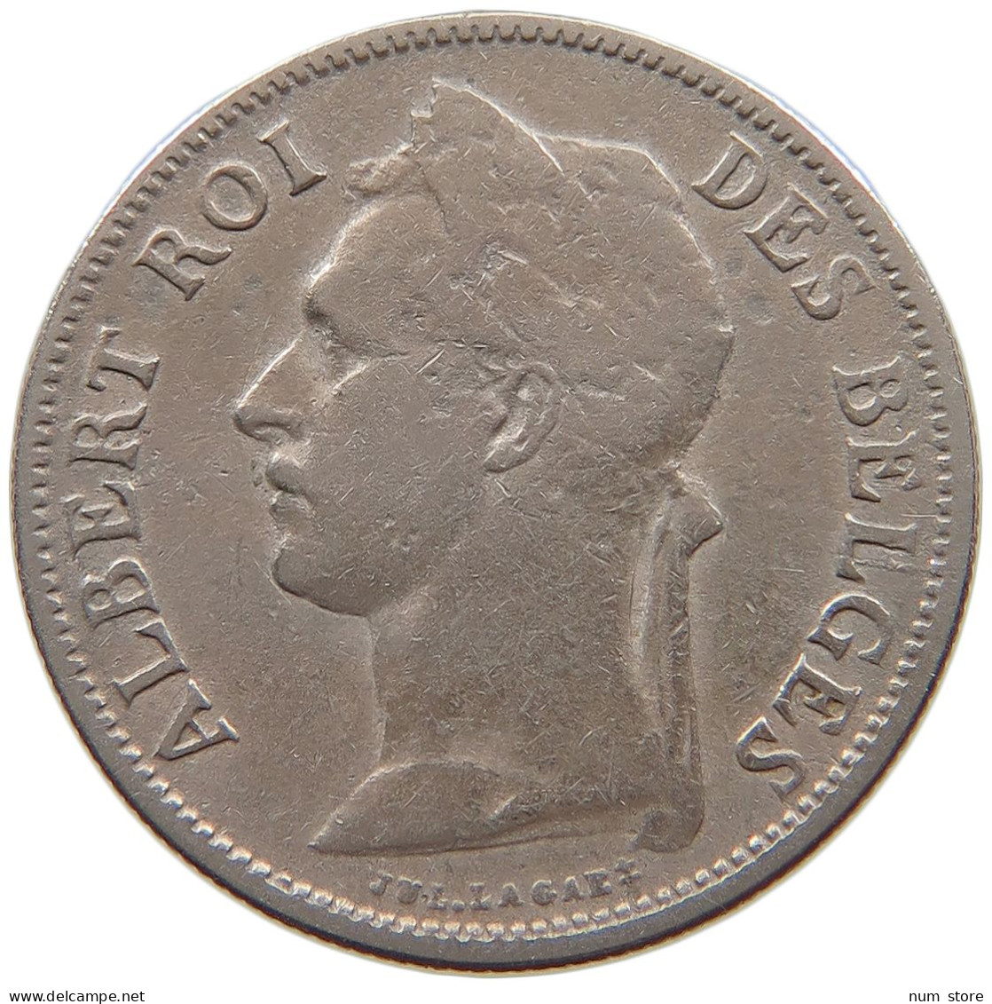 CONGO BELGIAN 50 CENTIMES 1925  #a061 0057 - 1910-1934: Albert I