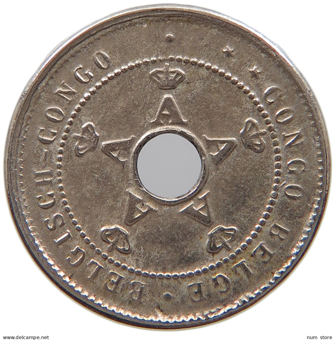 CONGO BELGIAN 5 CENTIMES 1921  #a062 0175 - 1910-1934: Albert I.