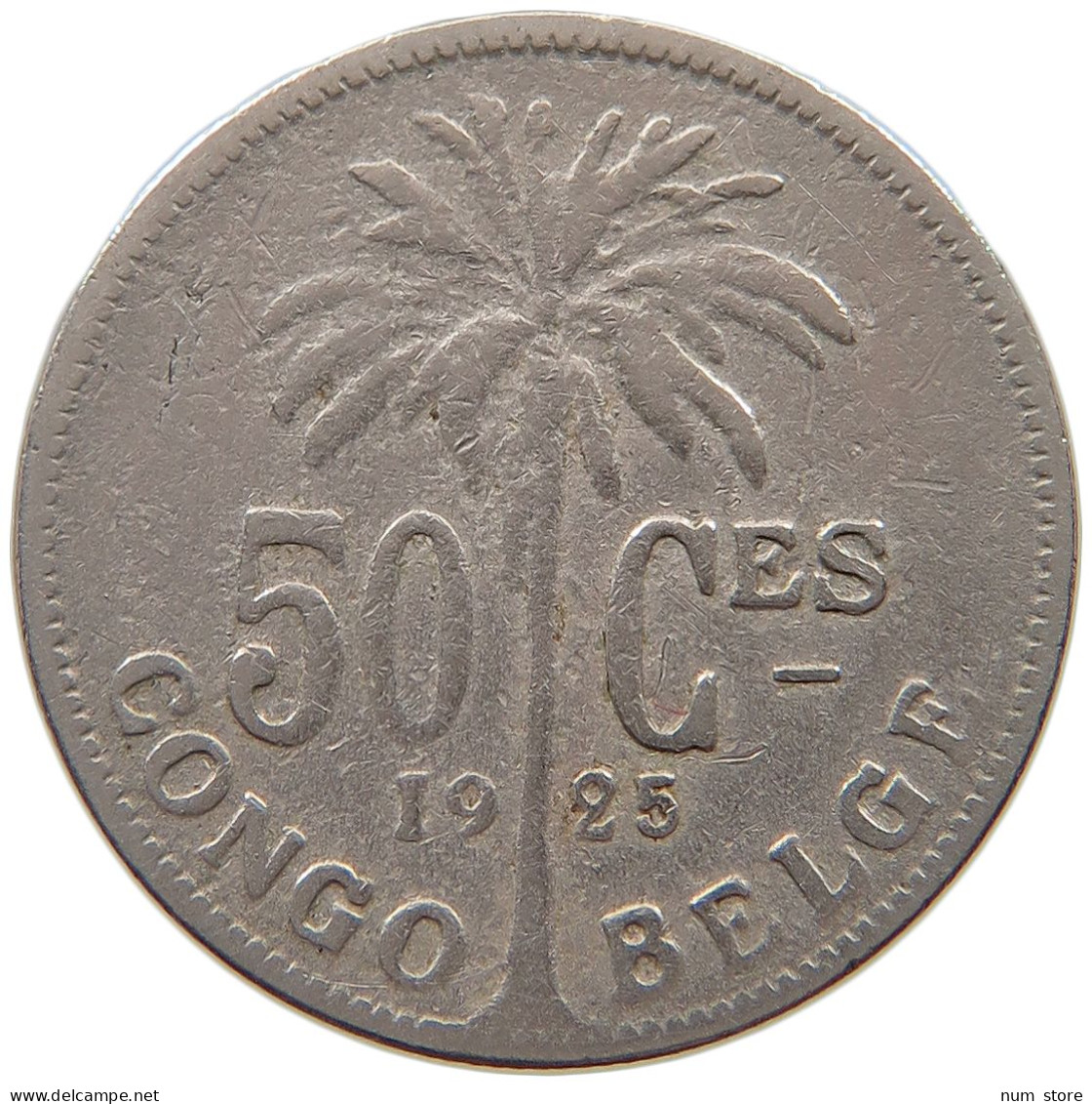 CONGO BELGIAN 50 CENTIMES 1925  #a061 0061 - 1910-1934: Albert I.