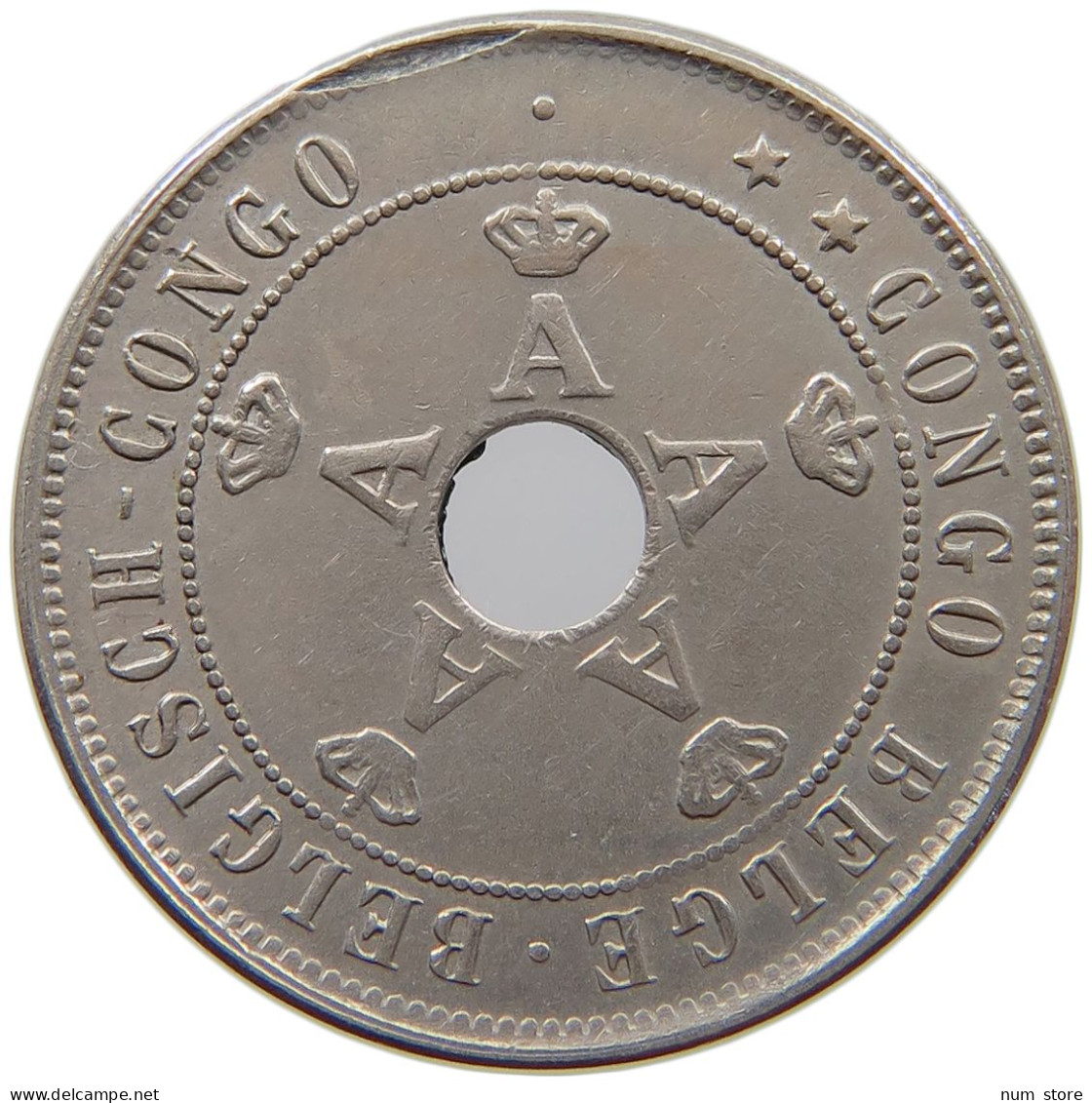 CONGO BELGIAN 20 CENTIMES 1911  #a069 0593 - 1910-1934: Albert I.