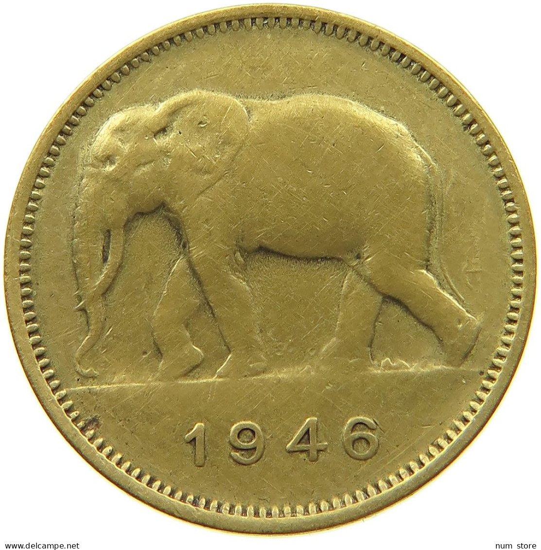 CONGO BELGIAN 2 FRANCS 1946  #s080 0561 - 1945-1951: Régence