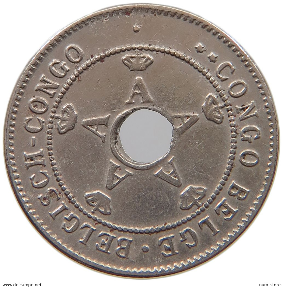 CONGO BELGIAN 10 CENTIMES 1911  #a062 0159 - 1910-1934: Albert I.