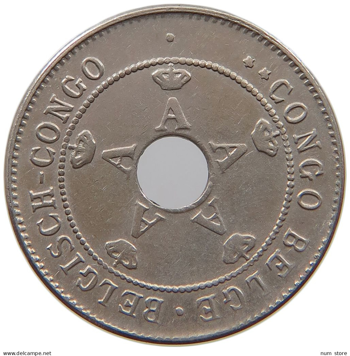CONGO BELGIAN 10 CENTIMES 1911  #a062 0147 - 1910-1934: Albert I