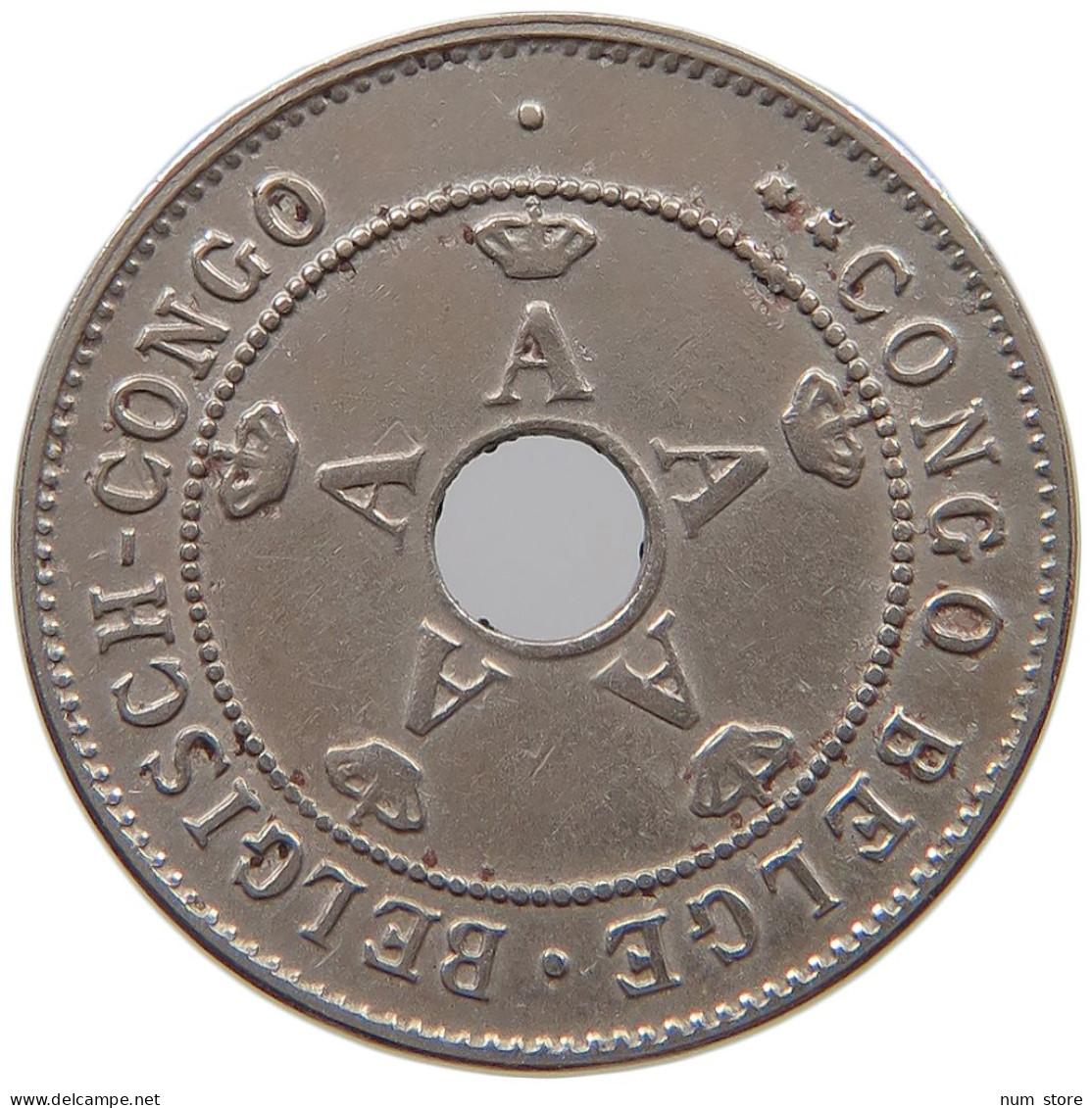 CONGO BELGIAN 10 CENTIMES 1911  #a062 0153 - 1910-1934: Albert I.