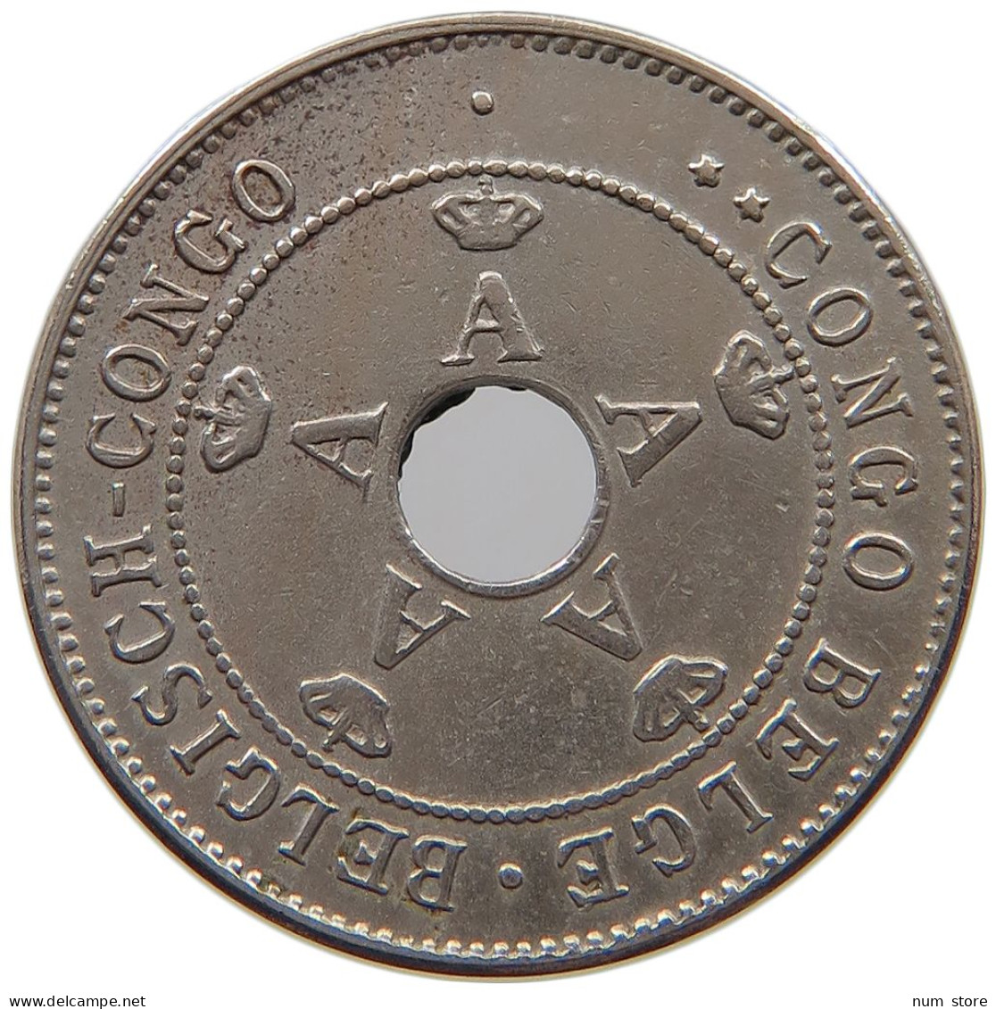 CONGO BELGIAN 10 CENTIMES 1911  #a062 0141 - 1910-1934: Alberto I