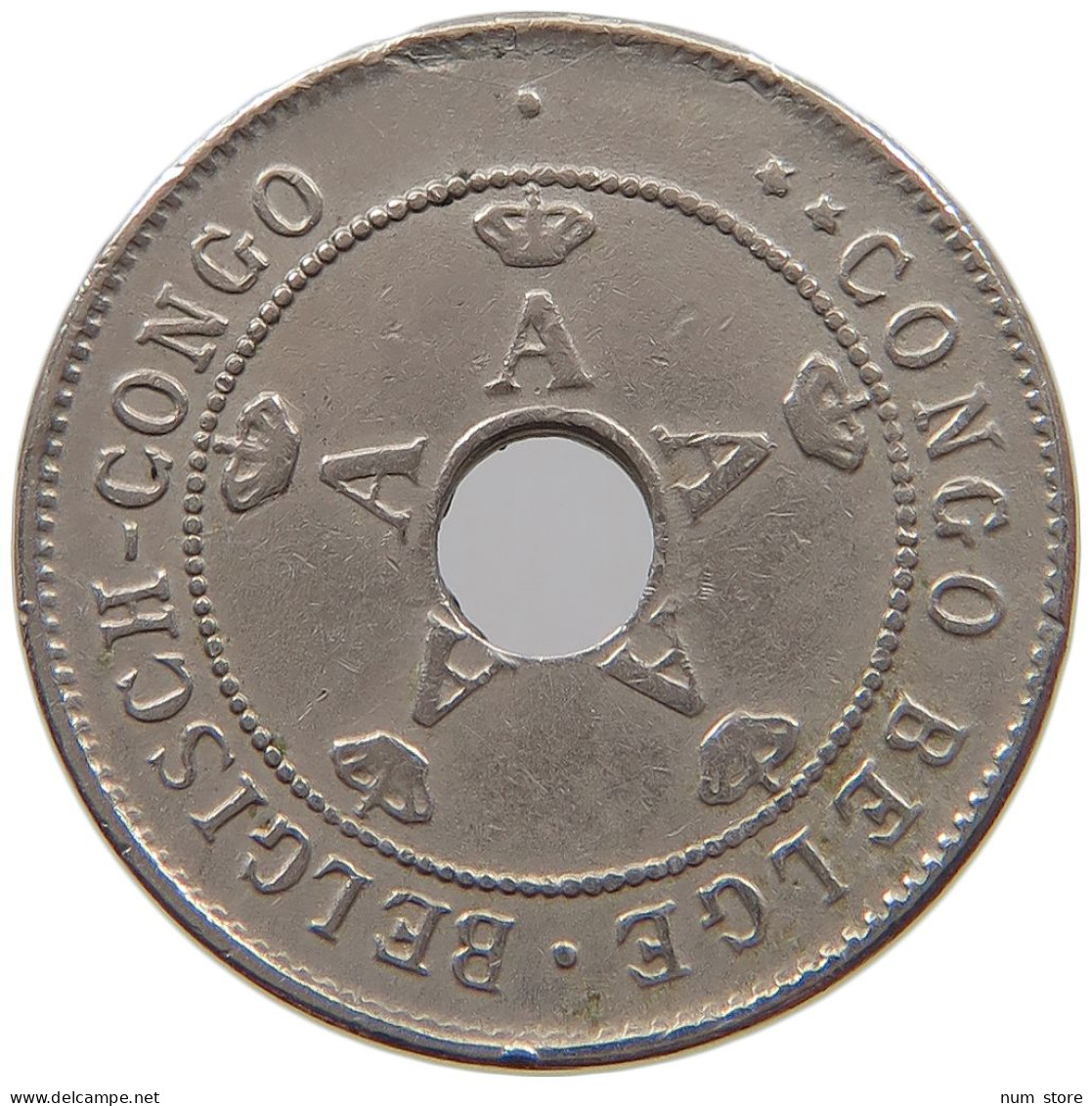 CONGO BELGIAN 10 CENTIMES 1911  #a062 0143 - 1910-1934: Albert I.