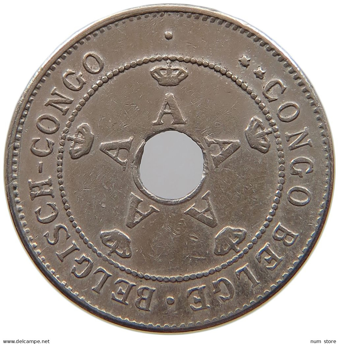 CONGO BELGIAN 10 CENTIMES 1911  #a062 0145 - 1910-1934: Albert I.