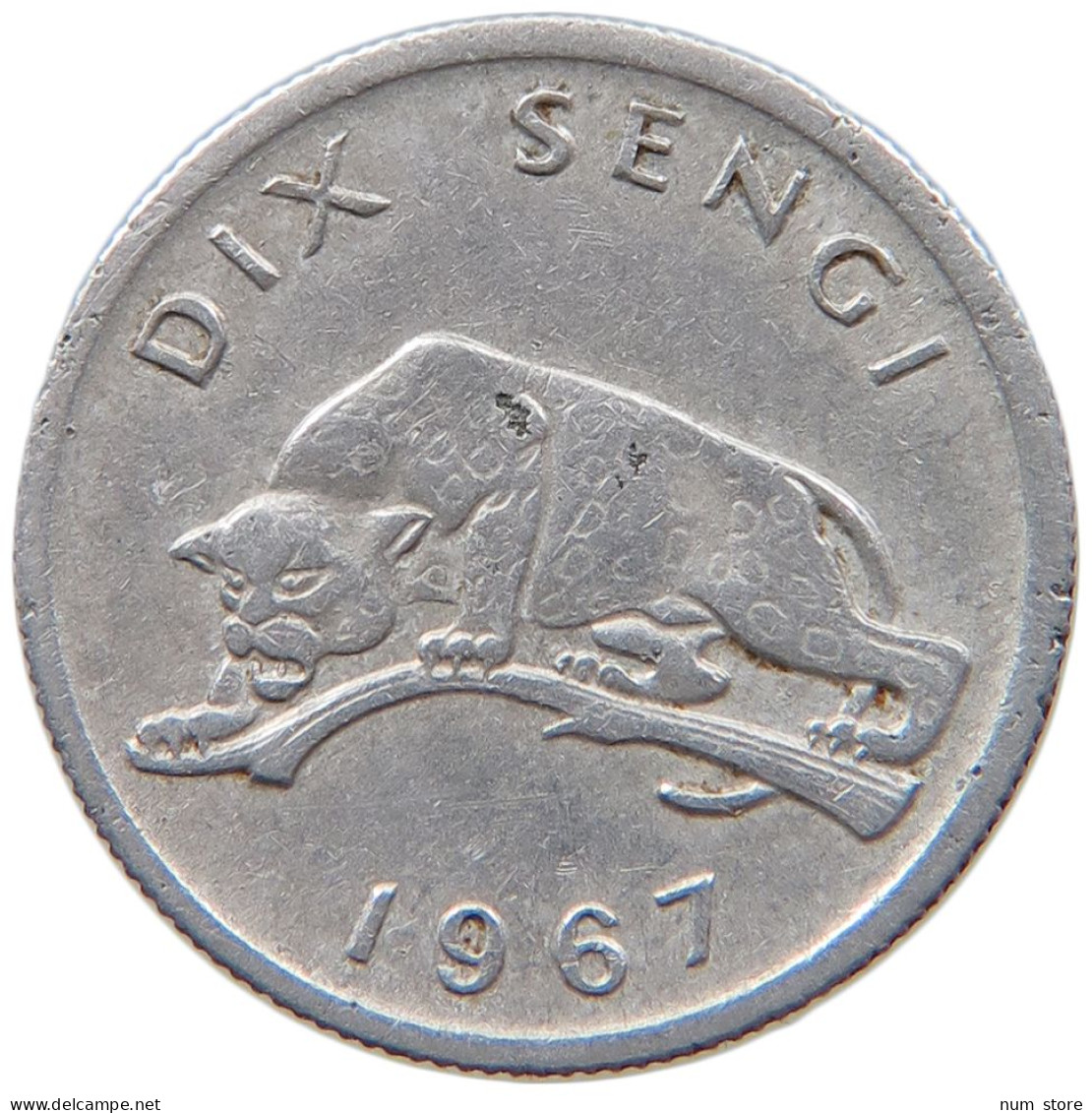 CONGO 10 SENGI 1967  #s029 0097 - Congo (República Democrática 1964-70)