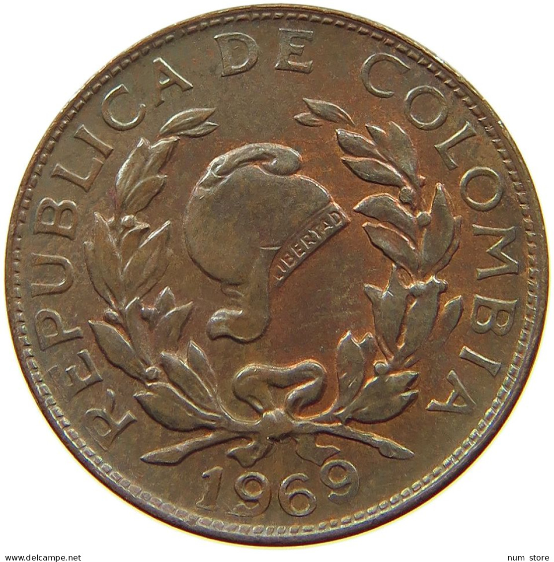COLOMBIA CENTAVO 1969  #s067 0485 - Colombia