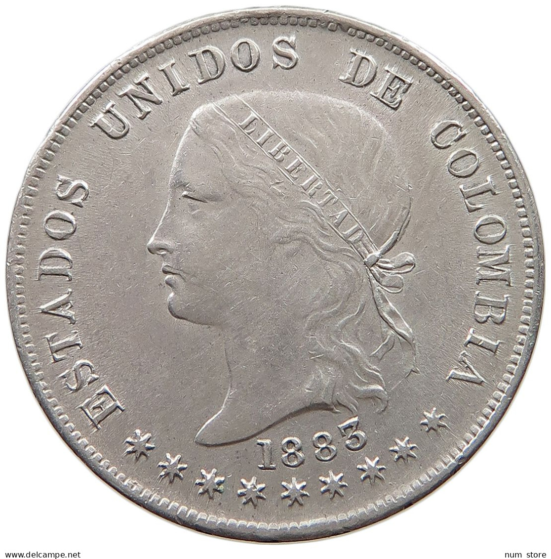 COLOMBIA 50 CENTAVOS 1883 BOGOTA #t107 0255 - Colombie