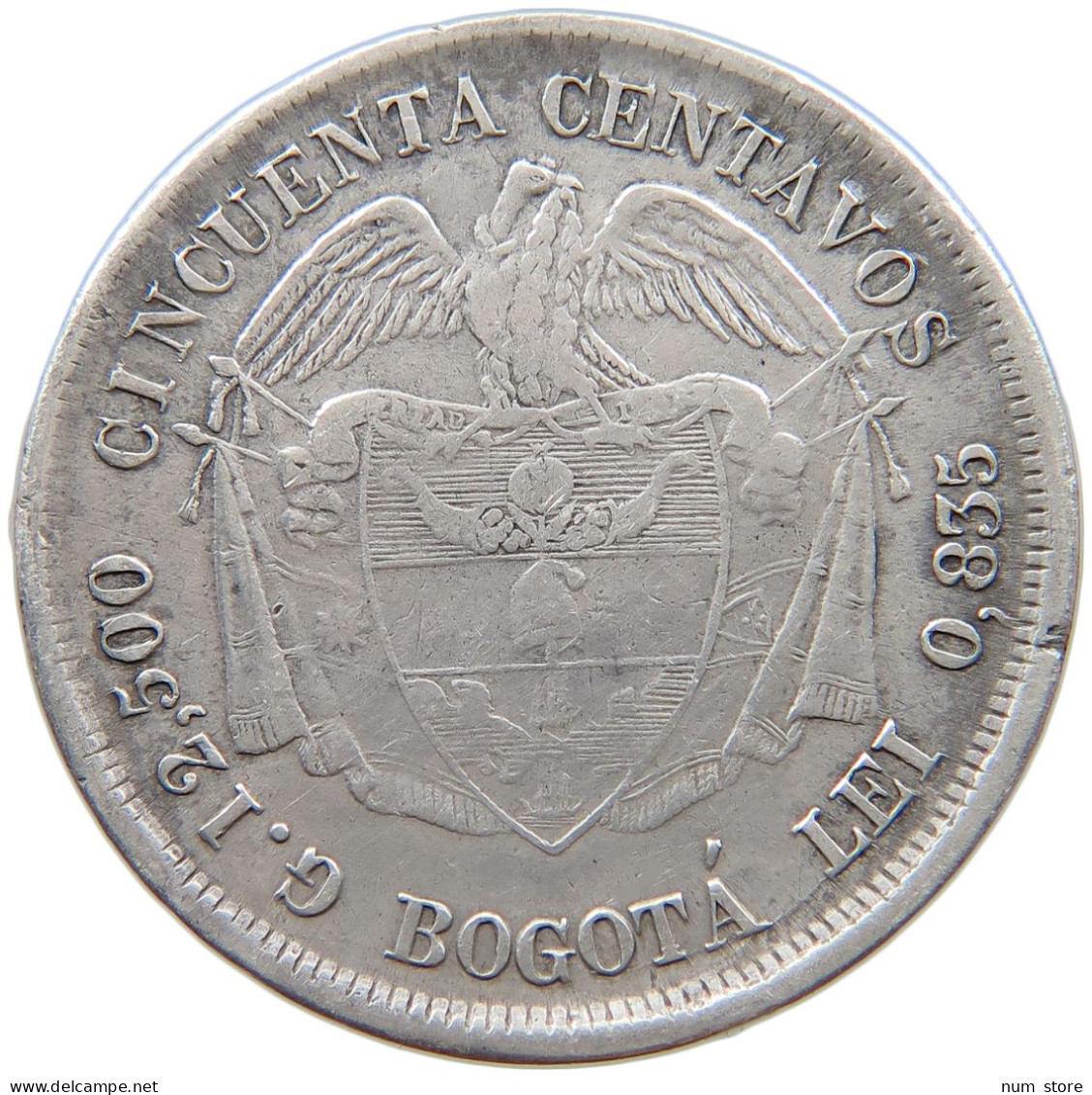 COLOMBIA 50 CENTAVOS 1879  #t133 0111 - Colombia