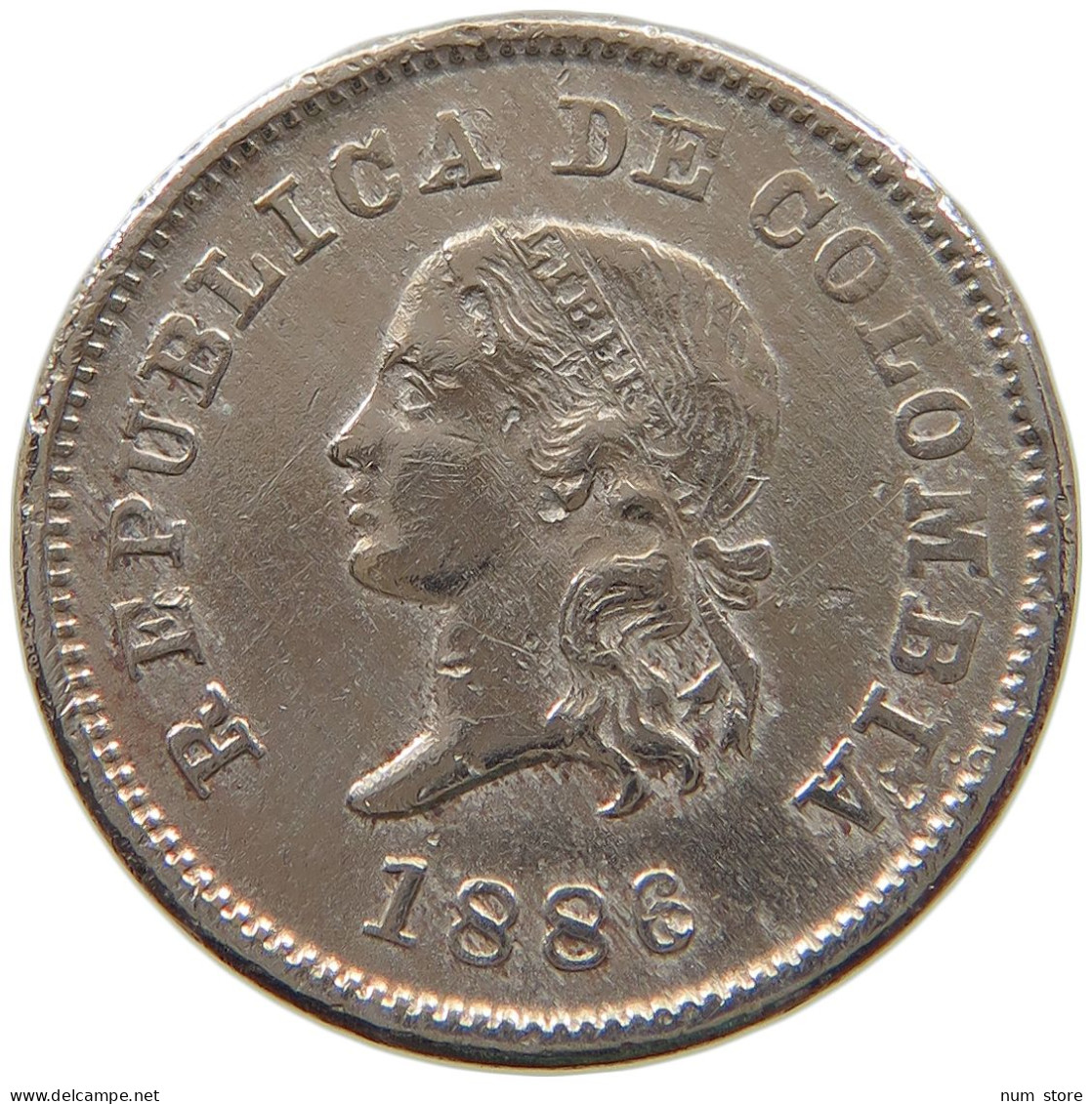 COLOMBIA 5 CENTAVOS 1886  #a034 0845 - Colombia