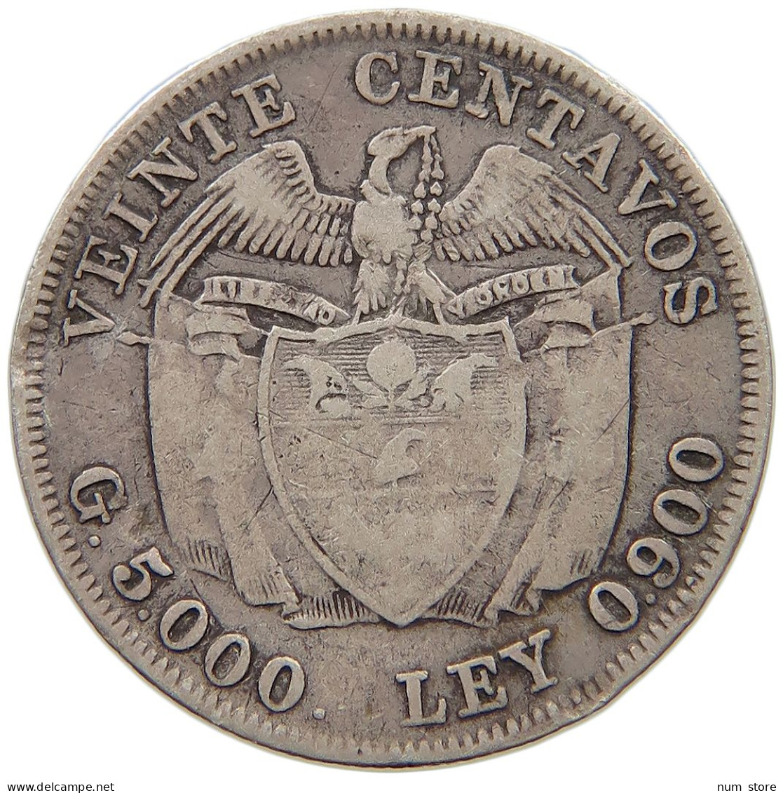 COLOMBIA 20 CENTAVOS 1914  #s055 0441 - Colombia