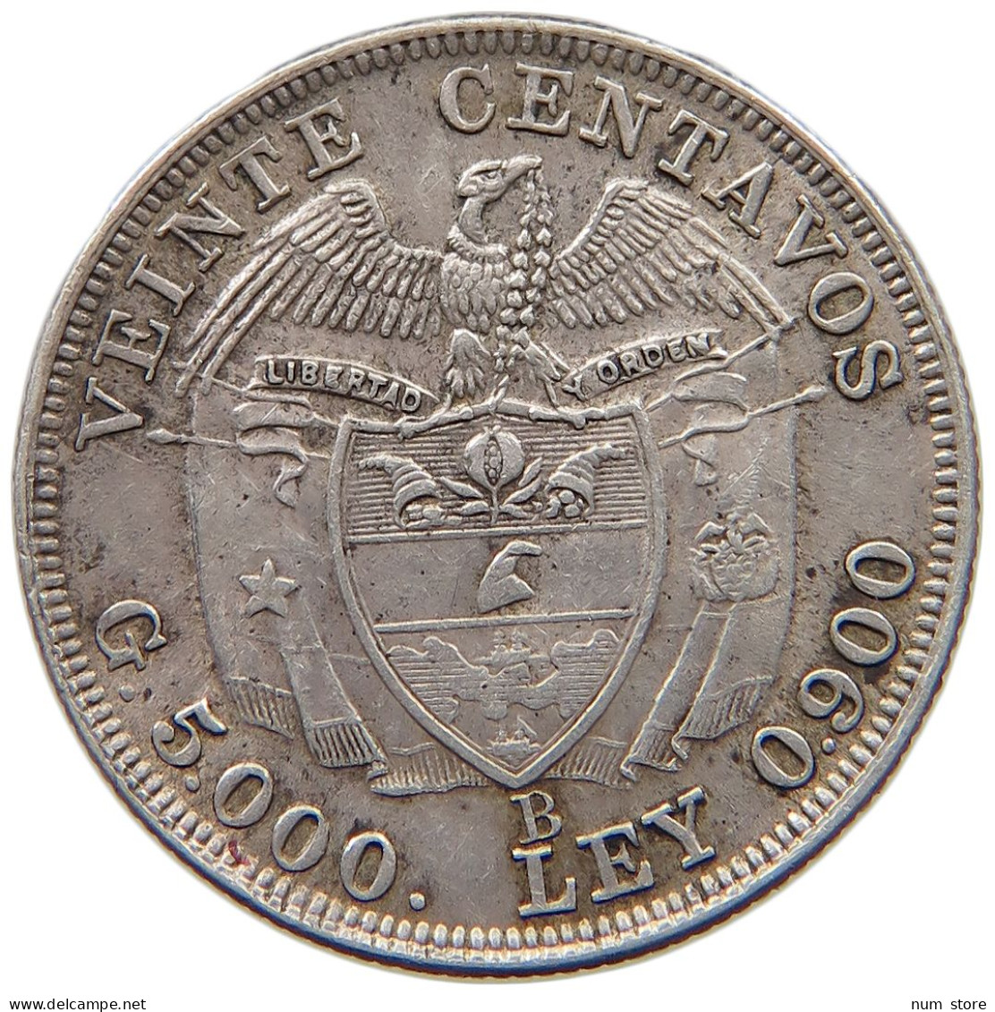 COLOMBIA 20 CENTAVOS 1933 OVERSTRUCK #t156 0033 - Kolumbien