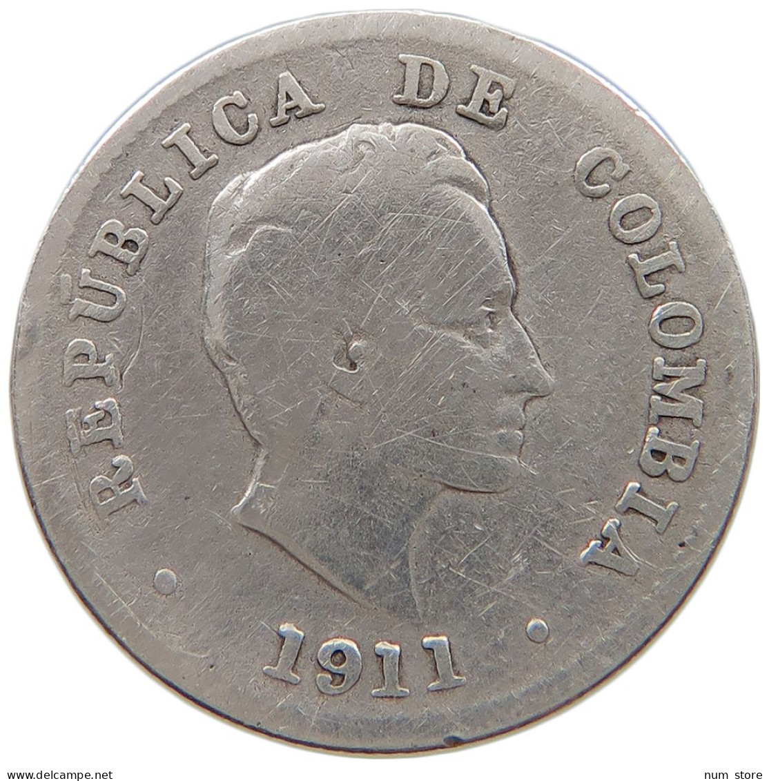 COLOMBIA 10 CENTAVOS 1911  #a052 0431 - Colombia