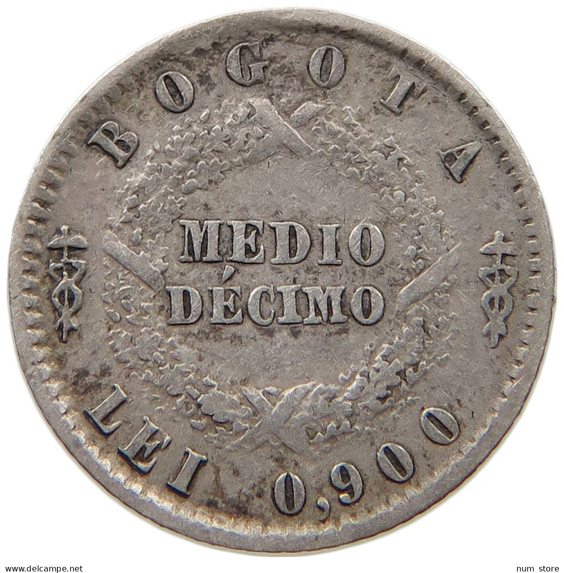 COLOMBIA 1/2 MEDIO DECIMO 1854 NUEVA GRANADA #t135 0079 - Colombie