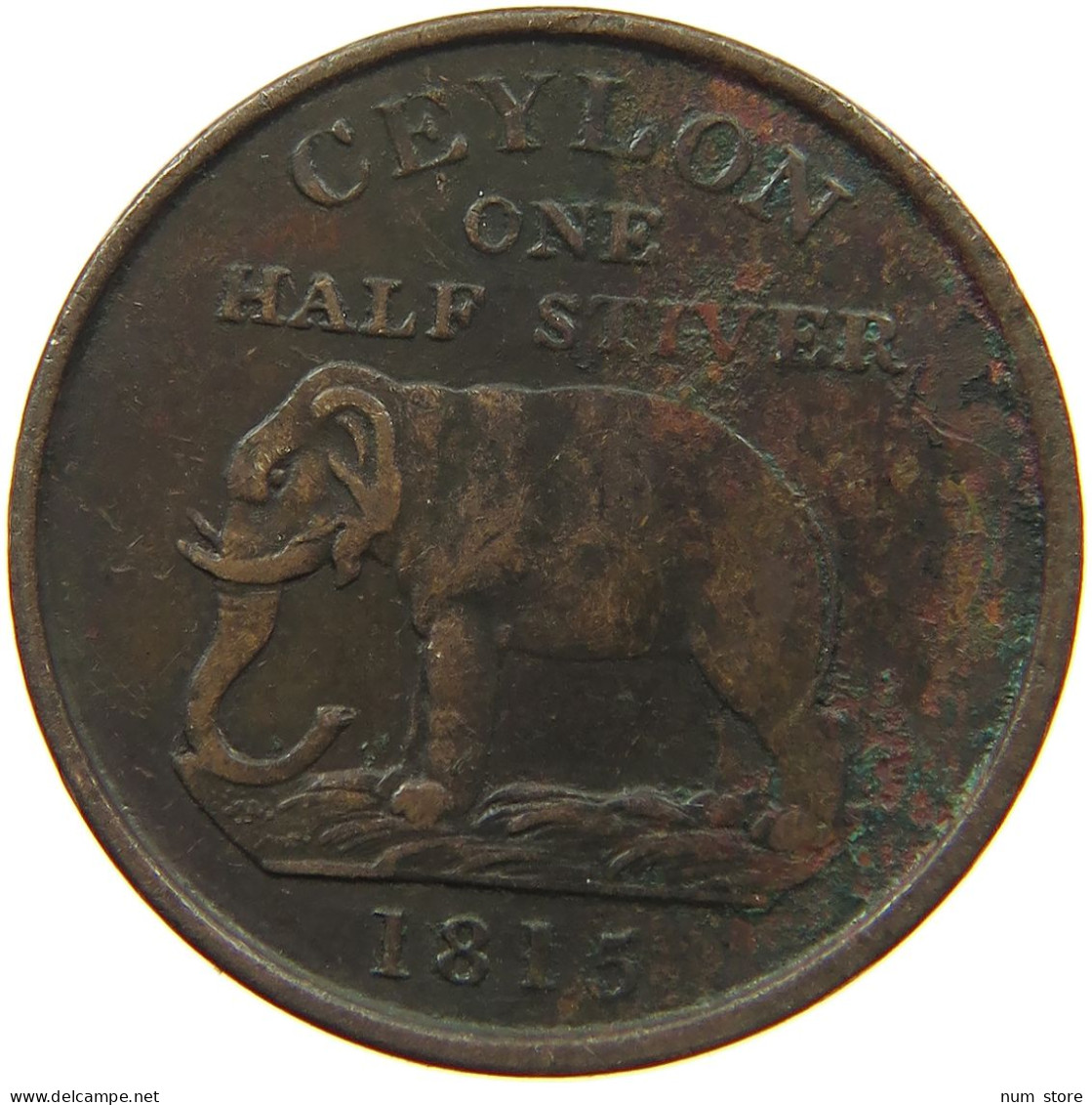 CEYLON HALF STIVER 1815 GEORGE III. 1760-1820 #t152 0149 - Sri Lanka
