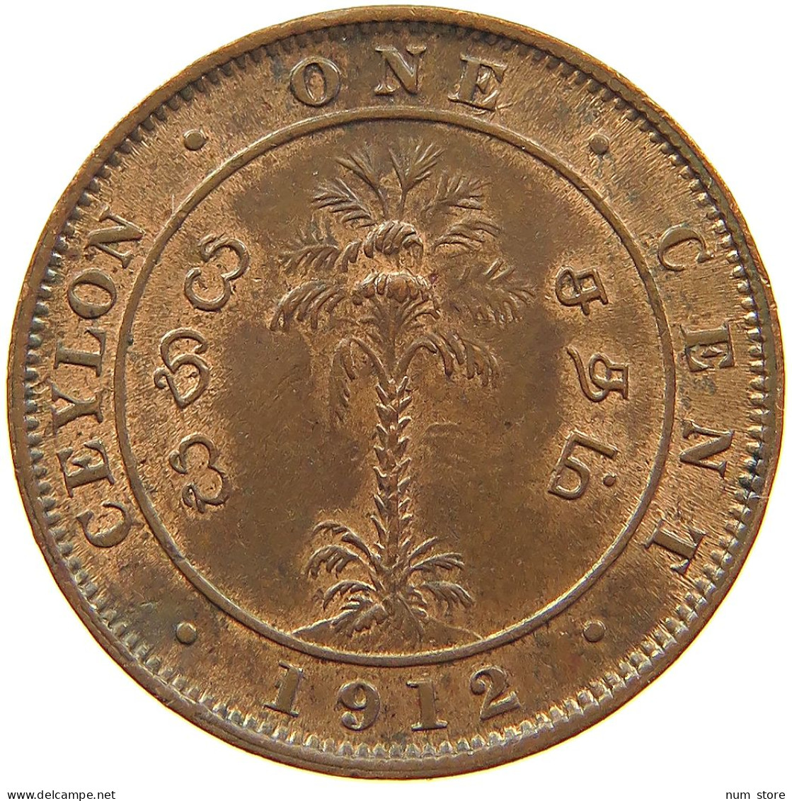 CEYLON CENT 1912 George V. (1910-1936) #t018 0053 - Sri Lanka