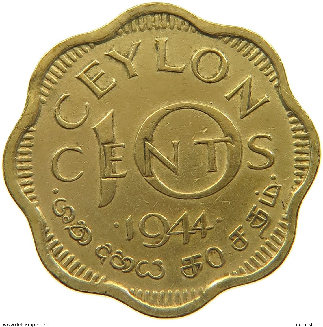 CEYLON 10 CENTS 1944 George VI. (1936-1952) #a050 0301 - Sri Lanka