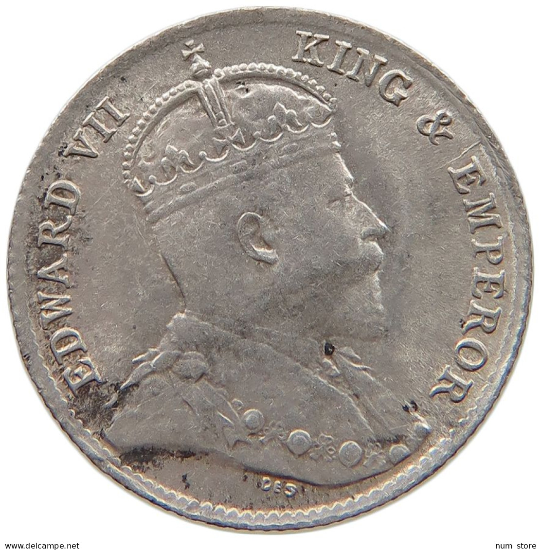 CEYLON 10 CENTS 1910 Edward VII., 1901 - 1910 #c052 0107 - Sri Lanka