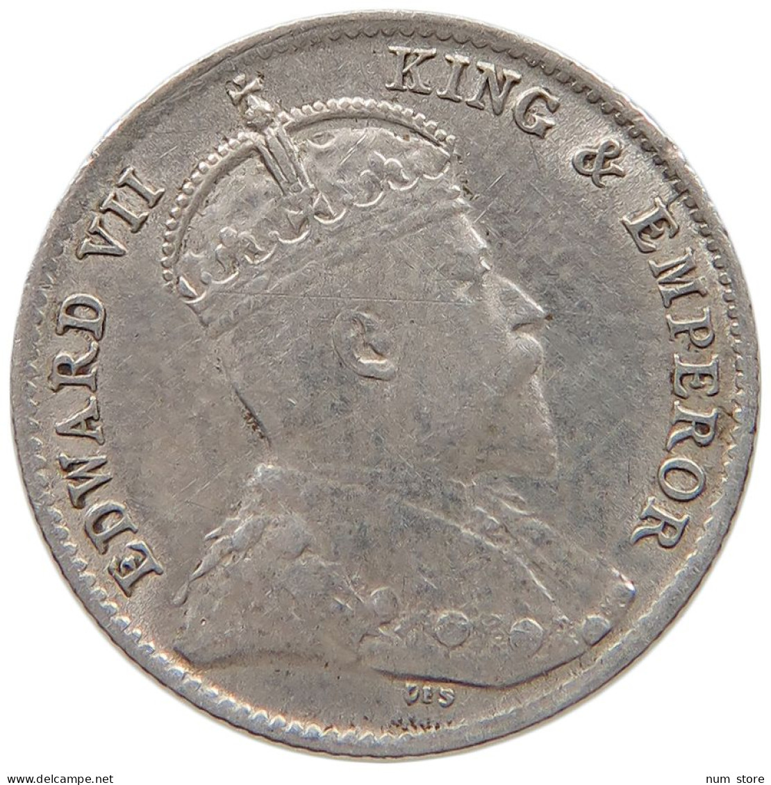 CEYLON 10 CENTS 1910 Edward VII., 1901 - 1910 #c018 0315 - Sri Lanka