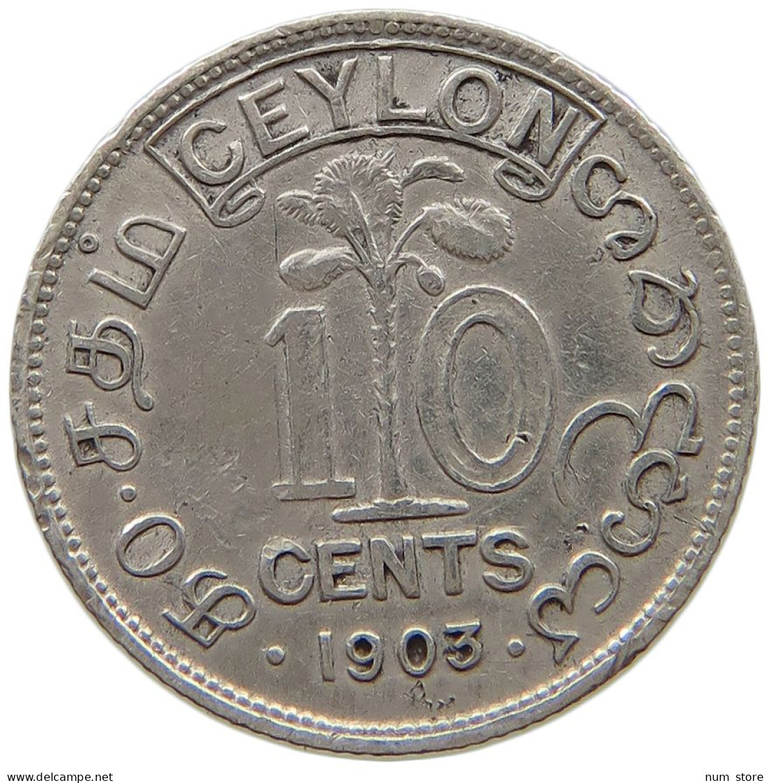 CEYLON 10 CENTS 1903 Edward VII., 1901 - 1910 #a069 0389 - Sri Lanka