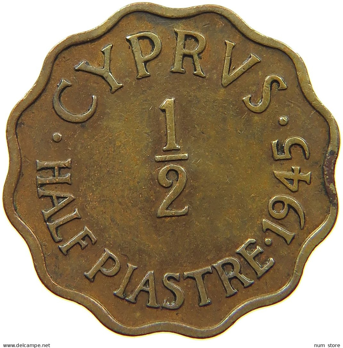 CYPRUS 1/2 PIASTRE 1945 George VI. (1936-1952) #a085 0961 - Chypre