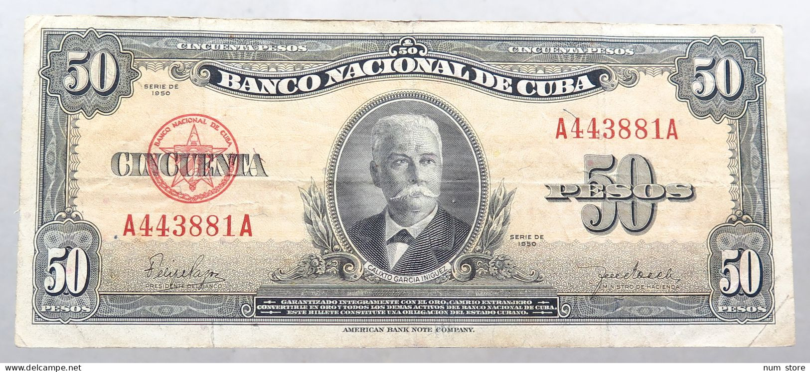 Cuba 50 Pesos 1950  #alb052 0905 - Kuba