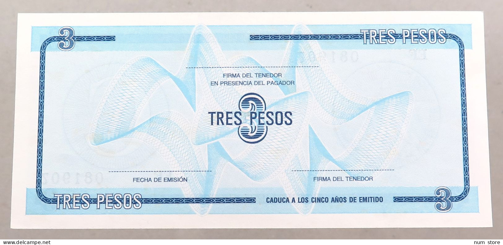 Cuba 3 Pesos 1990  #alb052 0897 - Kuba