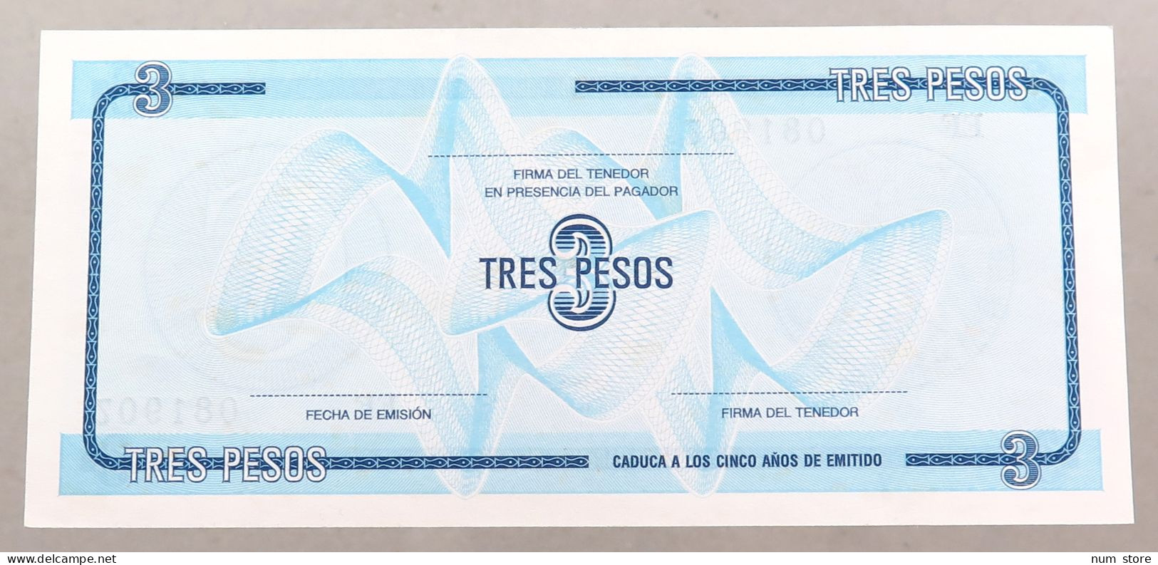 Cuba 3 Pesos 1990  #alb052 0897 - Cuba